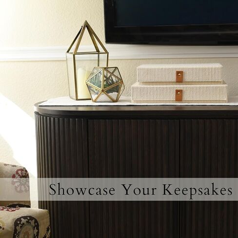 Haven Boxes, Decorative Keepsake Storage Boxes with Lids - Set of 2 Cozy Corduroy Boxes For Photos, Memory Box, Bookshelf Decor, Corduroy Lined, Photo Box, Keepsake Storage, Home Décor, Manage Clutter in Saudi Arabia