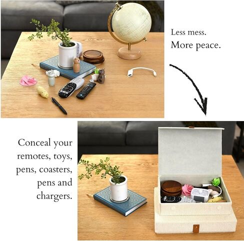Haven Boxes, Decorative Keepsake Storage Boxes with Lids - Set of 2 Cozy Corduroy Boxes For Photos, Memory Box, Bookshelf Decor, Corduroy Lined, Photo Box, Keepsake Storage, Home Décor, Manage Clutter in Saudi Arabia