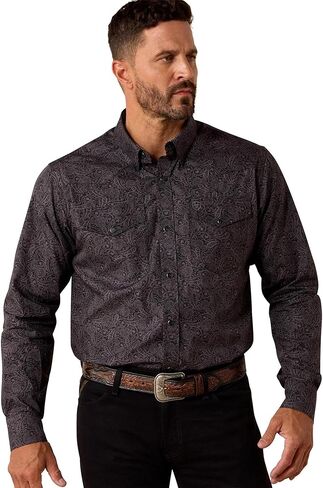 ARIAT Mens Wrinkle Free Allen Fitted Snap Shirt in Saudi Arabia