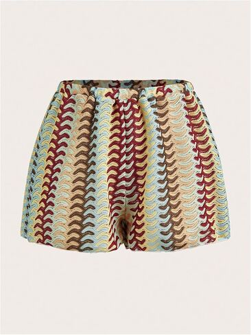 OYOANGLE 3 Piece Swimsuits for Women Colorful Crochet Triangle Halter Bikini Set with Cover Up Beach Shorts in Saudi Arabia