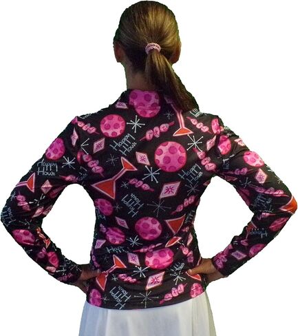 Pickleball Bella 1/4 Zip Long Sleeve Pullover Martini - Size Medium Black in Saudi Arabia