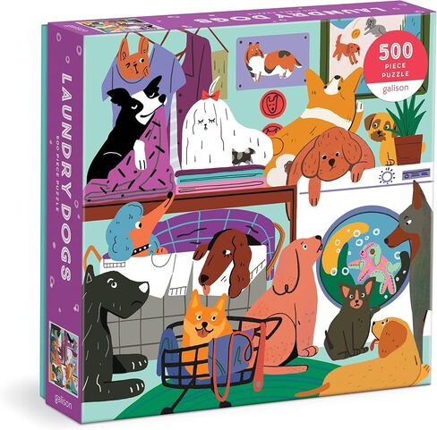 Galison Fashionable Dogs – 500 Piece Jigsaw Puzzle Featuring Vibrant Artwork of Well Dressed and Glamorous Dogs in All Shapes and Sizes in Saudi Arabia