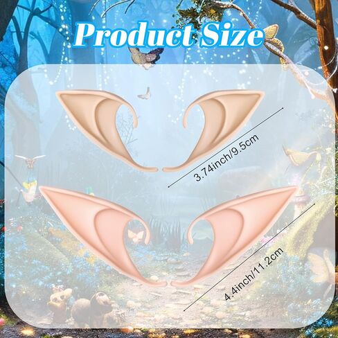 4 Pair Fairy Pixie Elf Ears Cosplay Elf Ear Soft Pointed Tips Anime Party Dress Up Costume Masquerade Accessories for Halloween Christmas Party (Nude & Brown) in Saudi Arabia