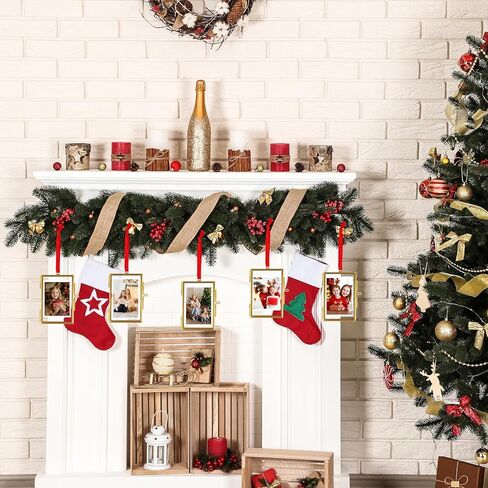 4PCS Glass Picture Frame Ornament, 2x3 Inch Brass Hanging Photo Frame Mini Vintage Double Glass Frame for Christmas Tree Home Wall(Gold) in Saudi Arabia