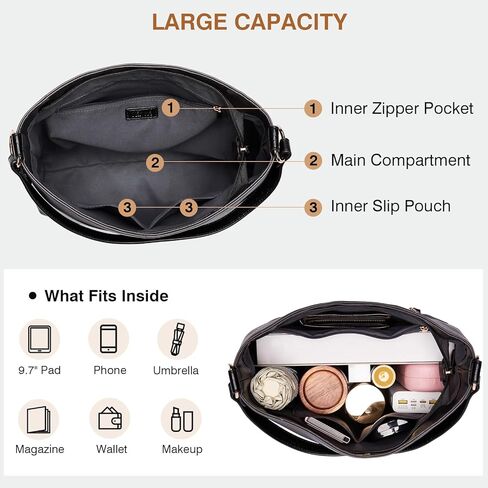 Marvolia Hobo Bags for Women Vegan Leather Shoulder Purses and Handbags Top Handle Handbags with Adjustable Shoulder Strap in Saudi Arabia