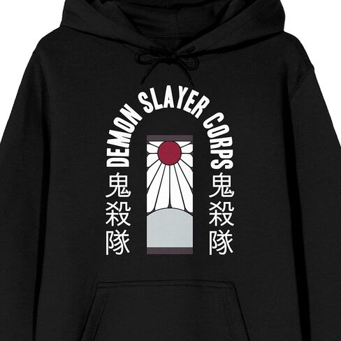 Bioworld Demon Slayer Corps Tanjiro Earring Long Sleeve Black Adult Hooded Sweatshirt in Saudi Arabia