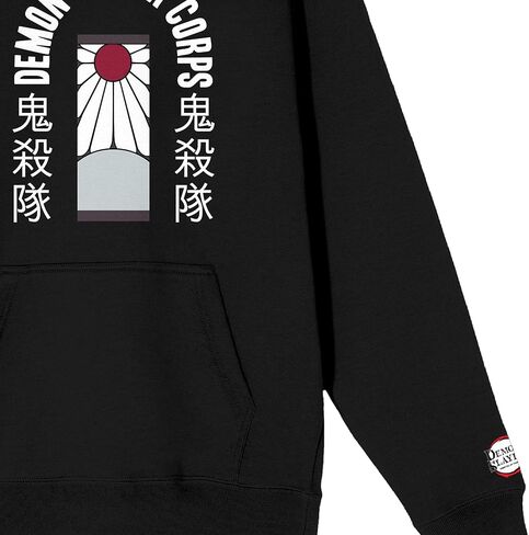 Bioworld Demon Slayer Corps Tanjiro Earring Long Sleeve Black Adult Hooded Sweatshirt in Saudi Arabia
