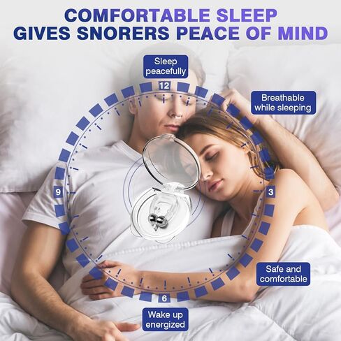 Anti Snoring Devices, Snore Stopper with Adjustable Magnet, Silicone Nose Clip Stop Snoring, Effective to Relieve Snoring, Snoring Solution for Comfortable and Quieter Sleep,White, M in Saudi Arabia
