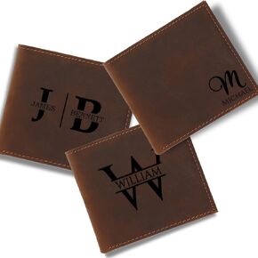 Personalized Leather Wallet for Men – Custom Engraved Bifold Wallet with Photo or Name, RFID Blocking Slim Wallet – Ideal Anniversary, Birthday, or Christmas Gift for Husband, Boyfriend, Dad in Saudi Arabia