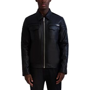 KARL LAGERFELD mens Outerwear Collared Leather Jacket in Saudi Arabia