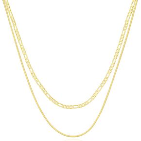 Layered Necklaces for Women, Stackable Dainty Gold Necklaces for Women Trendy Snake Chain Simple Gold Stacked Necklaces 14K Gold Plated Layering Necklace Jewelry Set Birthday Gifts for Women in Saudi Arabia