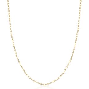 24K Real Gold Plated 925 Sterling Silver Cable Chain Necklace for Women | 0.5 Micron Thick | 1.3mm Diamond Cut Solid Links – Dainty, Durable & Hypoallergenic in Saudi Arabia