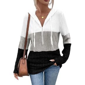 سترات نسائية ملابس خريفية، كتلة ألوان، نصف سحاب، سترات نسائية أنيقة، قمصان خفيفة الوزن، تونيك أنيق in Kuwait