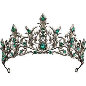 Gothic Royal Crystal Tiara Crown for Women, Dark Queen Rhinestone Headpiece, Vintage Baroque Princess Costume Bridal Wedding Prom Pageant Party Accessories in Saudi Arabia
