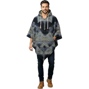 Wool Poncho (Black Grey) in Saudi Arabia