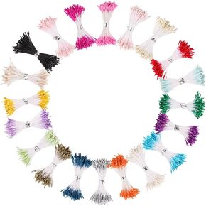 CCINEE 2000pcs Floral Stamens for Flowers, 3mm Artificial Flower Stamens Pistil for Flower Buds Craft Making Decoratiaon DIY Floral Picks Embellishments 20 Colors in Saudi Arabia