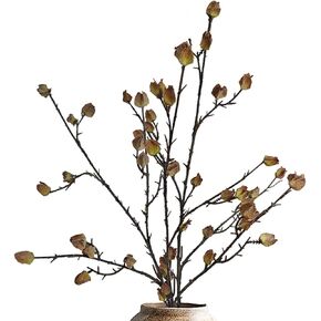 3Pcs Faux Berry Stems for Tall Vases, 35.4 Inch Bendable Brown Branches with Frosted Effect - Faux Branches Artificial Chinese Lantern Stems for Farmhouse Home Office Decor in Saudi Arabia