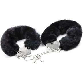 Black Fluffy Cuff Bracelets for Women Men O Ring Double Lock Pink Cuff Bracelet in Kuwait