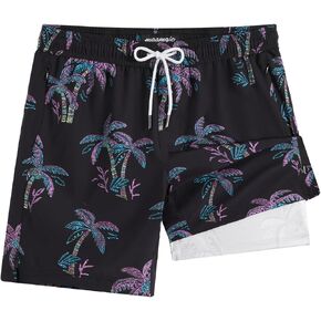 جذوع السباحة للرجال Maamgic مع بطانة الضغط 7 "بدلة السباحة الجافة الجافة الجافة للرجال مع جيوب السوستة in Kuwait