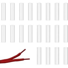 20 Pcs Sneakers Shoe Laces Shortening Repair Aglet Tips Heat Shrink Shoelaces Ends Repair Kit Shoe Lace Ends Tips Clear Plastic Aglet Replacement for Shoestring Data Cable Protection in Saudi Arabia