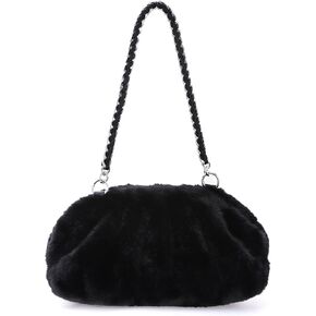 حقيبة يد رسمية من الفرو من Oweisong للنساء حقيبة يد رسمية للسهرة مصنوعة من القطيفة المكشكشة على شكل سحابة زلابية in Kuwait