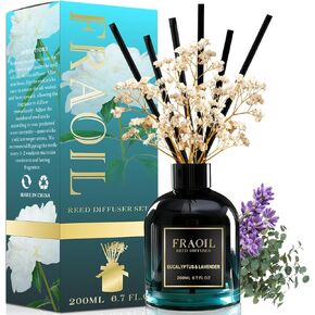 Eucalyptus & Lavender Reed Diffuser, Reed Diffuser Set 6.7 fl oz (200 ml) with 6 Reed Sticks, Home Fragrance Reed Diffuser for Bathroom Shelf House Bedroom Office Decor in Saudi Arabia