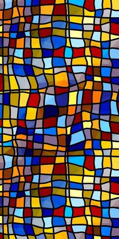 Windowpix 18 × 48 سيمفوني نمط الزجاج الملون شباك الفيلم فيلم التشبث الثابت تصفية الأشعة فوق البنفسجية توفير الطاقة in Kuwait