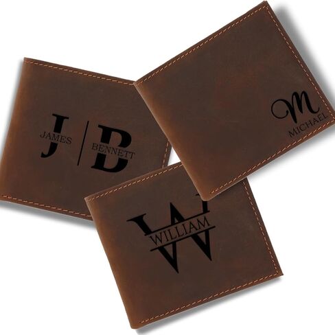 Personalized Leather Wallet for Men – Custom Engraved Bifold Wallet with Photo or Name, RFID Blocking Slim Wallet – Ideal Anniversary, Birthday, or Christmas Gift for Husband, Boyfriend, Dad in Saudi Arabia