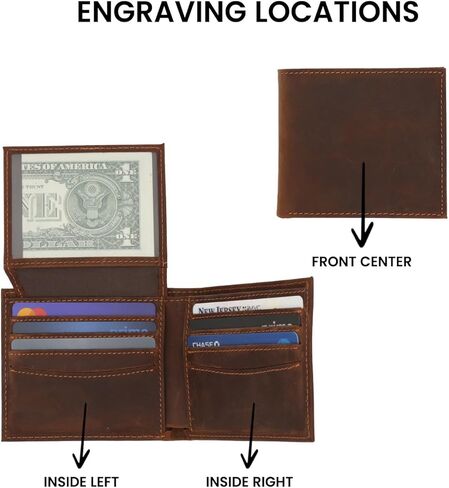 Personalized Leather Wallet for Men – Custom Engraved Bifold Wallet with Photo or Name, RFID Blocking Slim Wallet – Ideal Anniversary, Birthday, or Christmas Gift for Husband, Boyfriend, Dad in Saudi Arabia