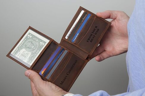 Personalized Leather Wallet for Men – Custom Engraved Bifold Wallet with Photo or Name, RFID Blocking Slim Wallet – Ideal Anniversary, Birthday, or Christmas Gift for Husband, Boyfriend, Dad in Saudi Arabia