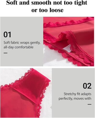 5 PCS Lace Edge Seam Free Low Rise Women' s Panties, Sexy Underwear for Women, Seamless Thong Panties in Saudi Arabia