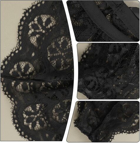 Yolev Women Lace Panties Sexy Bow Lace Thongs Underwear Low Rise V-Shape Design Tangas Panties in Saudi Arabia