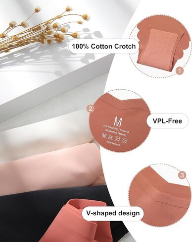 5 Pack Seamless Thongs for Women No Show Wavy Edge Side Women's Thong panties Women Underwear Sexy S-XL in Saudi Arabia