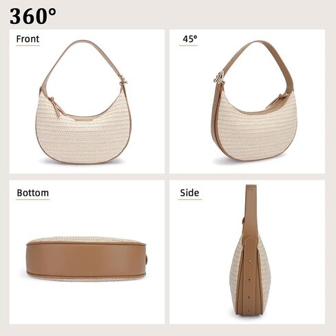 Crescent Shoulder Bag for Women, Small Vegan Leather Crossbody Purse Hobo Handbag with Adjustable Strap for Travel in Saudi Arabia
