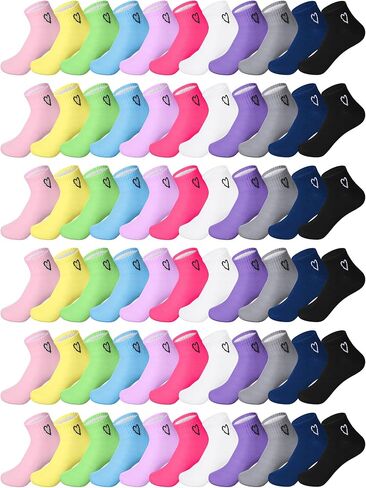 Foaincore 60 Pairs Colorful Ankle Low Cut Socks for Mens Women Thin Athletic Breathable Casual Running Cushion No Show Socks in Saudi Arabia