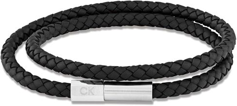 Calvin Klein Men’s Industrial Facets Leather Bracelet, Minimalist Design - Fashion Statement for Everyday Wear - Gift for Him in Saudi Arabia