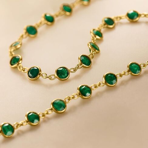 Ross-Simons 7.00 CT. T.W. قلادة الزمرد مجموعة من الذهب 18kt على الجنيه الاسترليني. 18 بوصة in Saudi Arabia
