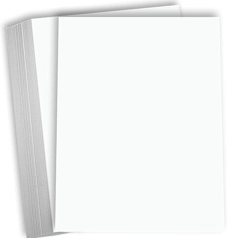 Hamilco White Cardstock Thick Paper - 8 1/2 x 11" Blank Heavy Weight 100 lb Cover Card Stock - for Brochure Award and Stationery Printing 50 Pack (Bright) in Kuwait