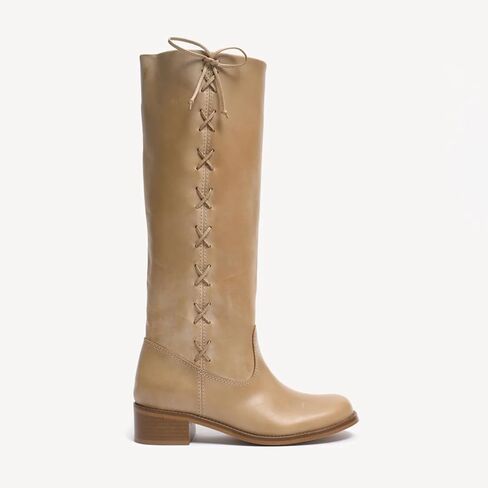 Women Wide Calf Knee High Boots with Bow Round Toe Low Block Heel Tall Campus Boots Riding Long Boots in Saudi Arabia