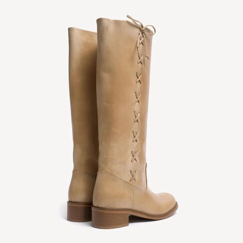 Women Wide Calf Knee High Boots with Bow Round Toe Low Block Heel Tall Campus Boots Riding Long Boots in Saudi Arabia