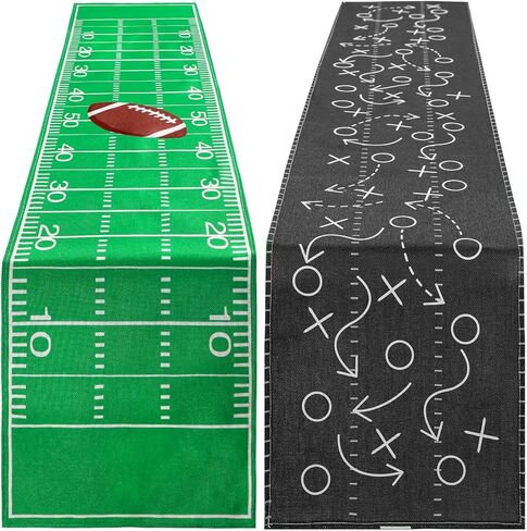 TEGEME 2 PCS Table Table Runner Game Day Tableloth Green Football Table Table Table Decore for Kining Home Home Barty Decoration ، 14 × 72 Inch (Party) in Saudi Arabia