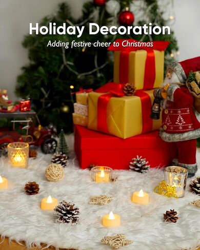 Amagic 12/24/50/100/150 Pack Battery Operated Tea Lights Candles, Fake Tealights Candles, Flameless LED Tea Lights for Halloween, Wedding, Votive, Festival, Table Decor(12 Pack, Warm White) in Saudi Arabia