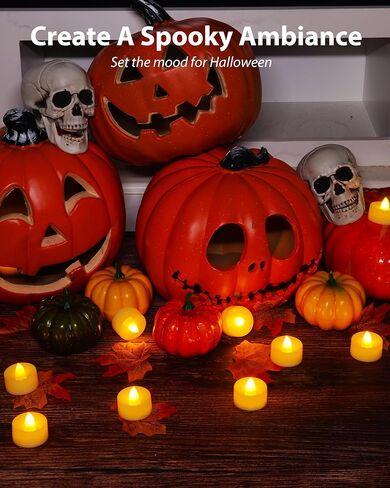 Amagic 12/24/50/100/150 Pack Battery Operated Tea Lights Candles, Fake Tealights Candles, Flameless LED Tea Lights for Halloween, Wedding, Votive, Festival, Table Decor(12 Pack, Warm White) in Saudi Arabia