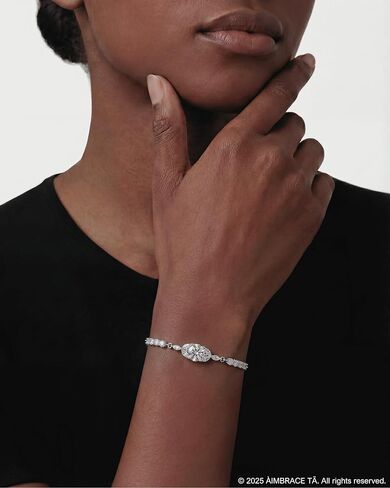 ÀIMBRACE Moissanite Bracelets for Women – Moissanite Bracelet, 925 Sterling Silver Jewelry, Adjustable | 18K White Gold & Rhodium-Plated | Stacked/Layered with Charm, Tennis | Gifts for Women in Saudi Arabia