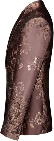 UNINUKOO Mens Suit Jacket Paisley Notch Lapel 1 Button Stylish Funky Party Dinner Tuxedo Blazer Jacket in Saudi Arabia