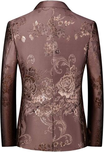 UNINUKOO Mens Suit Jacket Paisley Notch Lapel 1 Button Stylish Funky Party Dinner Tuxedo Blazer Jacket in Saudi Arabia