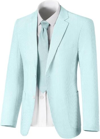 Seersucker Mens Suit Jacket Slim Fit Casual Blazer Summer Sport Coats Wedding Suits Jackets Prom Tuxedo Blazers in Saudi Arabia