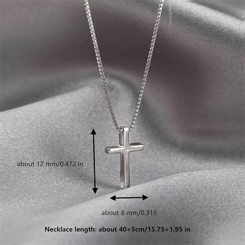 925 Sterling Silver Cross Necklace for Women, Tiny Religious Cross Stuffers Baptism Religious Faith Chain Pendant Necklace for Men 14K Gold Plated Cross Choker Necklace Birthday Easter Jewelry Gift in Saudi Arabia