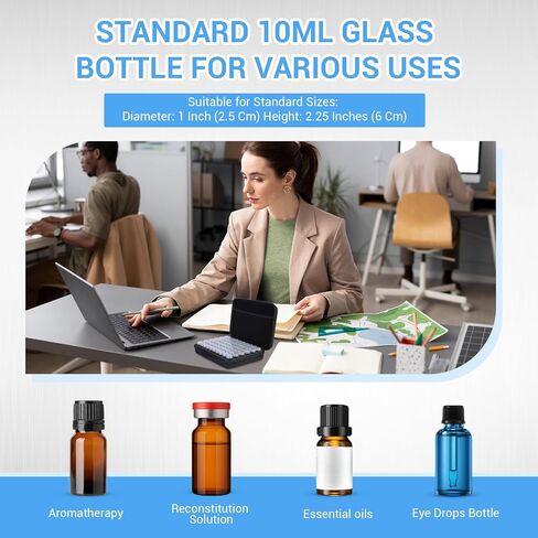 Peptide Case for Fridge, Insulin Cooler Travel Case, Vial Holder, Fits Standard 10ml U-100 Vials, 9-Slot Design with Inner Mesh Pocket for Extra Storage (60 Slots) in Saudi Arabia