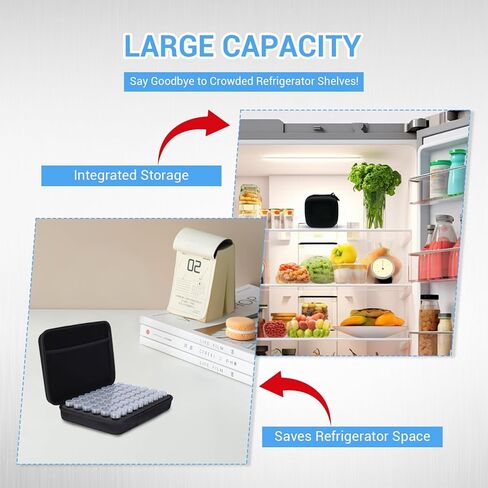 Peptide Case for Fridge, Insulin Cooler Travel Case, Vial Holder, Fits Standard 10ml U-100 Vials, 9-Slot Design with Inner Mesh Pocket for Extra Storage (60 Slots) in Saudi Arabia